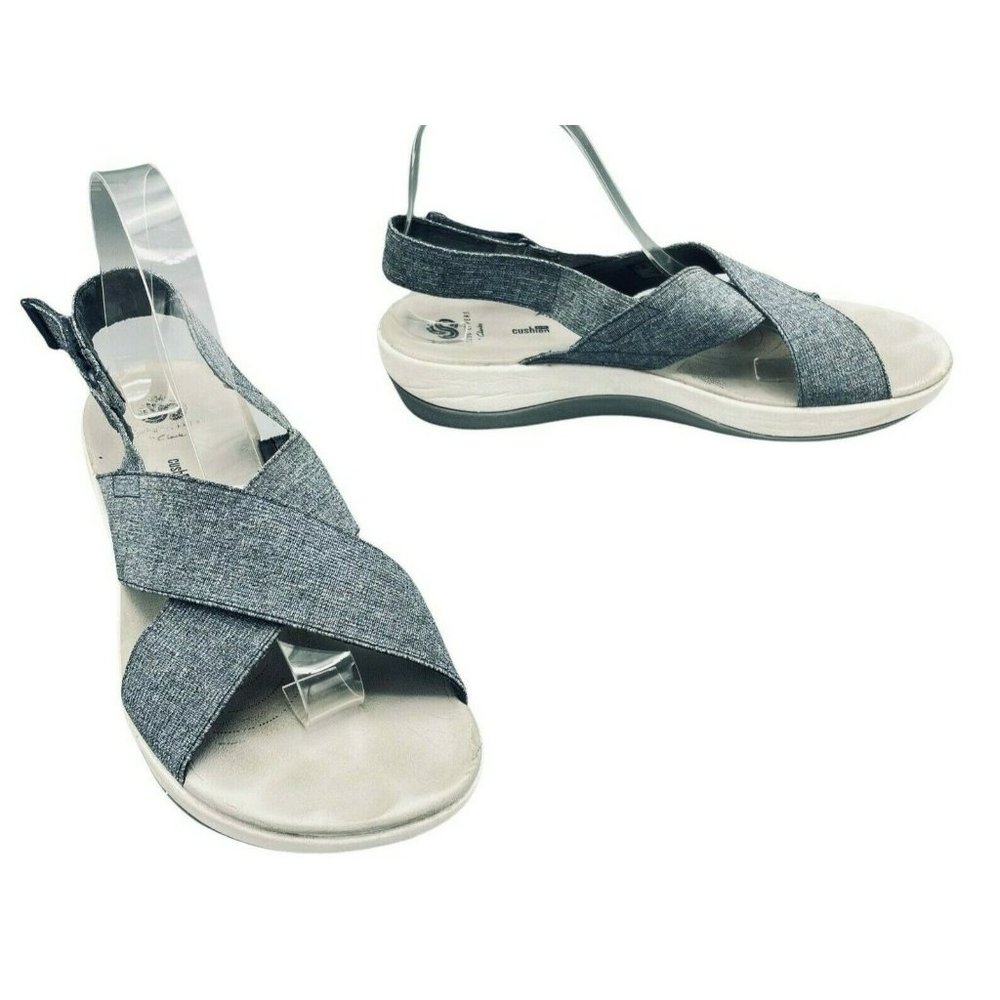 Clarks Arla Gracie Criss Cross Strap Sandal Grey Size 10 Women Open Toe Footwear
